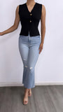 Arlene Thick Ribbed Vest Top- Black