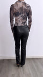 Untamed High Rise Bootcut Faux Leather Pants- Black