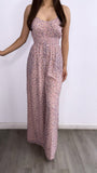 Dainty Floral Flowy Jumpsuit- Lavender Multi