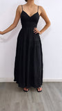 Casa Bella Flowy Linen Maxi Dress- Black