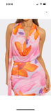 Ivonny Bonita Floral Halter Mini Dress- Lavender Multi