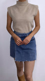 Marcos High Rise Denim Skort- Medium Wash