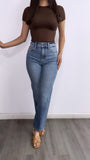 Basic Rewind Short Sleeve Top- Brown