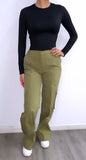 On Board Straight Leg Cargo Pants- Olive