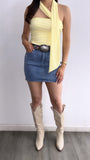 Horacio High Rise Denim Mini Skirt- Medium Wash