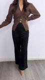Stuck With You Sweater Top- Brown