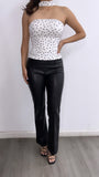 Elianne Polka Dot Scarf Top- White/Black