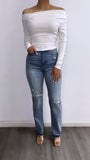 Gilbert High Rise Straight Leg Jeans- Medium Wash