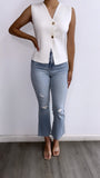 Arlene Thick Ribbed Vest Top- Ivory