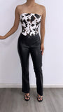 Untamed High Rise Bootcut Faux Leather Pants- Black