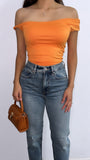 Aubriella Assymetrical Top- Soft Orange