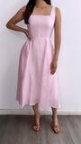 Sweet Bliss Flowy Midi Dress- Soft Pink