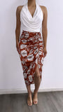 Capri Floral Midi Skirt- Rust