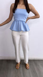 Stass Bubble Tube Top- Baby Blue