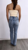 Shilah Ruched Tube Top- Butter Cream