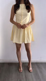 Malibu Cafe Linen Corset Mini Dress- Butter Yellow