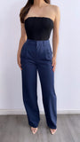 Let's Make A Deal High Rise Pants- Navy Blue