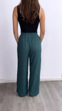 Simply The Best Wide Leg Pants- Emerald Green