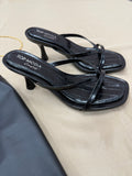 Bottoms Up Sandal Heel- Black Croc
