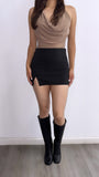 Lionel High Rise Mini Skort- Black