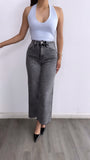 Antonio High Rise Wide Leg Denim Jeans- Grey Wash