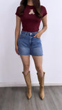 Ben High Rise Boyfriend Denim Shorts- Medium Wash