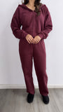 Sunday Afternoon Straight Leg Sweat Set- Burgandy