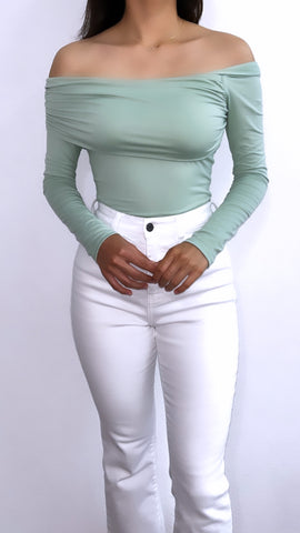 Chrysta Asymmetrical Top- Sage