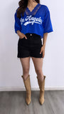 Los Angeles Oversized Lace Jersey- Royal Blue