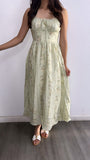 Full Bloom Floral Midi Dress- Sage