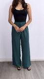 Simply The Best Wide Leg Pants- Emerald Green