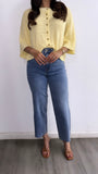 Alani Oversized Boxy Short Sleeve Top- Butter Yellow