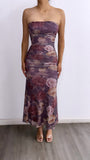 Isn't She Lovely Floral Tube Maxi Dress- Purple