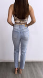 Carlitos High Rise Straight Leg Jeans- Light Wash