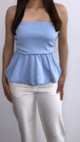Stass Bubble Tube Top- Baby Blue
