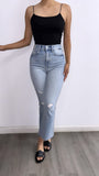 Mateo High Rise Cropped Flare Jeans- Light Wash