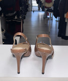 Sleek Flirtation Sling Back Heels- Mocha