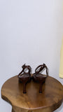 After 5pm Ankle Strap Heels- Brown Gloss