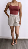 Set N Go Acid Wash Jogger Shorts- Beige