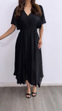 See You There Hi-Low Flowy Maxi Dress-Black