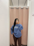 California Oversized Pullover Sweater- Blue Stone