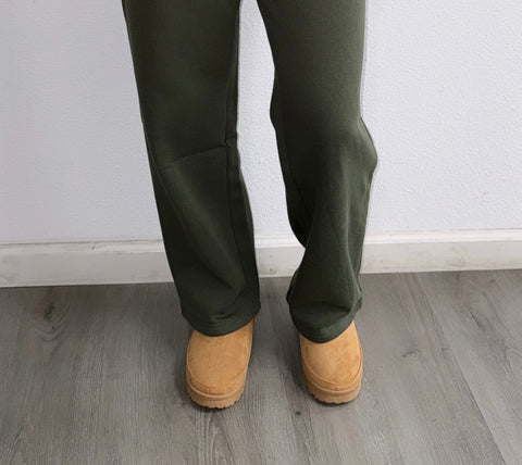 Cozy Central Suede Faux Fur Clogs- Camel