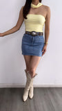 Horacio High Rise Denim Mini Skirt- Medium Wash