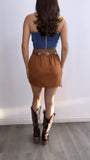 Shyla Denim Tube Corset Top- Medium Wash