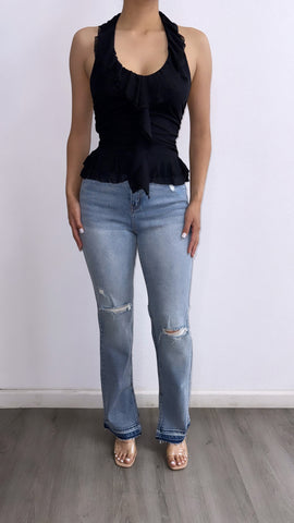Gilbert High Rise Straight Leg Jeans- Medium Wash