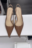 Sleek Flirtation Sling Back Heels- Mocha