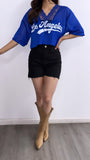 Los Angeles Oversized Lace Jersey- Royal Blue