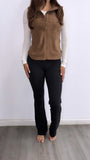 Sleeveless Fleece Vest- Brown