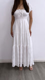 Ocean Breeze Flowy Linen Maxi Dress- White