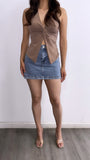 Ken High Rise Denim Skort- Medium Wash